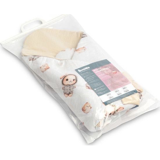 Zavinovačka pro miminka 75x75 cm Králiček, meruňková