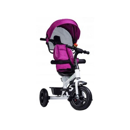 Ecotoys dětská tříkolka se stříškou růžová - nafukovací kola