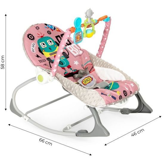 Ecotoys kojenecké lehátko 3v1 s vibracemi a hudbou Ufo Space