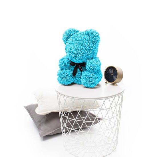 Medvídek z růží modrý Rose Bear 25 cm