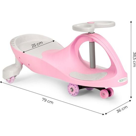 Ecotoys gravitační odrážedlo se svítícími koly Spinner - růžové