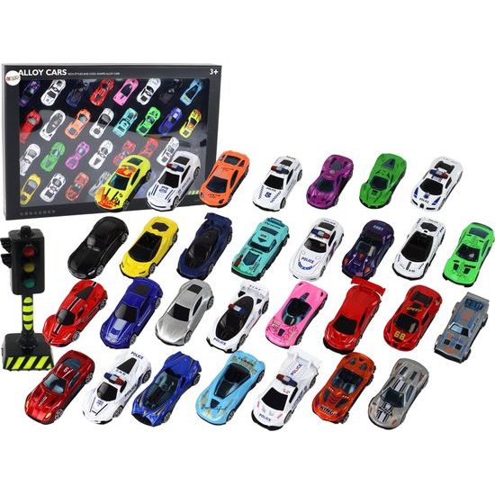 Sada barevných hliníkových autíček 30ks