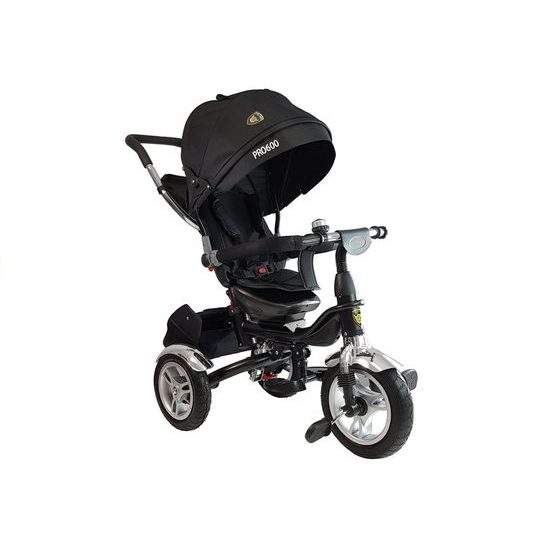 Majlo Toys tříkolka 2v1 s nafukovacími koly PRO600 černá