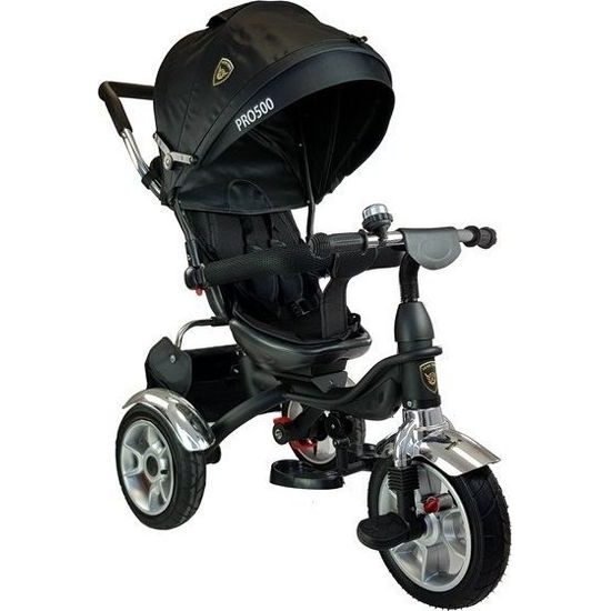 Majlo Toys multifunkční tříkolka s nafukovacími koly PRO500 černá