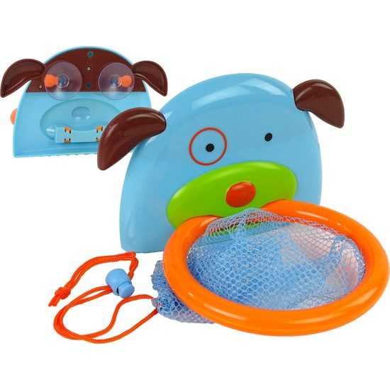 Hračka do vany - mini basketbalový koš se psem a rybičkami