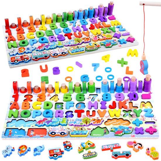 Dřevěná vkládačka pro děti 5v1 Preschool Table