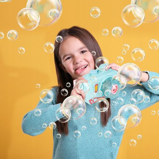 Bublifuk na baterie fotoaparát Bubble Cam modrý