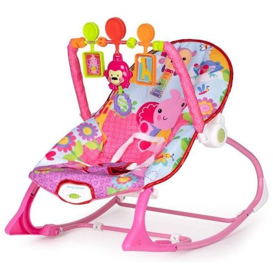 Ecotoys kojenecké lehátko 3v1 s vibracemi Baby Calm růžové