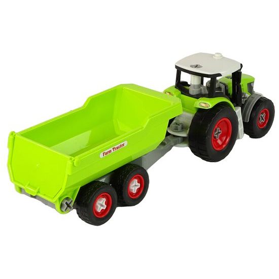 Majlo Toys dětský šroubovací traktor s vlečkou Farm Tractor