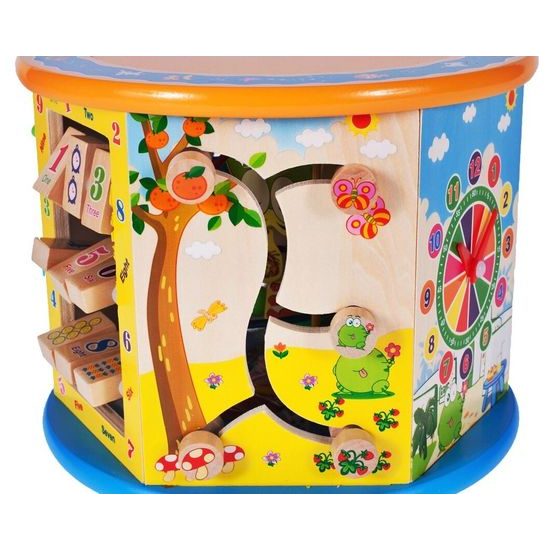 Dřevěná edukační kostka s labyrintem Activity Cube 8v1