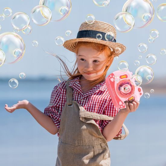 Bublifuk na baterie fotoaparát Bubble Cam růžový