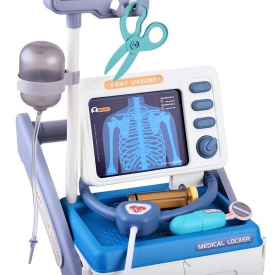 Dětský lékařský vozík Medical Cart se zvukem a příslušenstvím - modrý