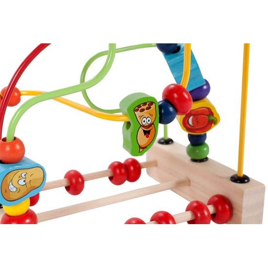 Dřevěný edukační labyrint Wooden Beads