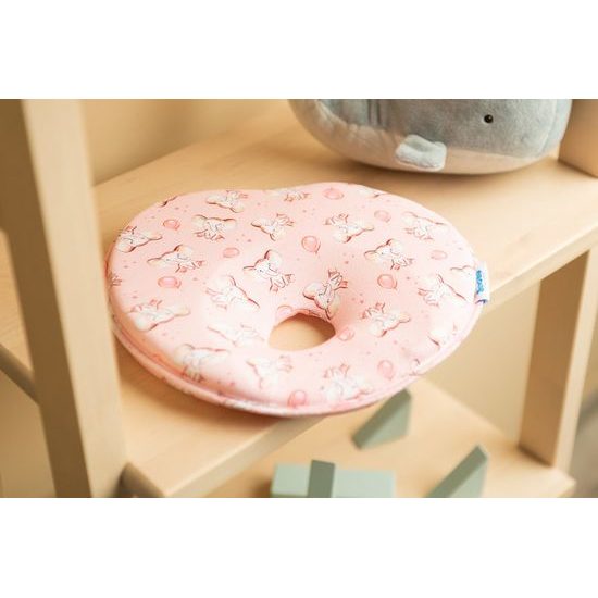 Ergonomický polštář pod hlavičku, Sloník, růžová
