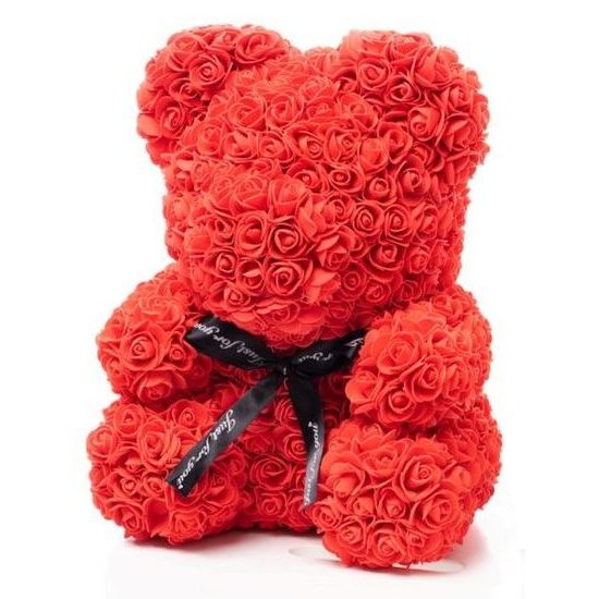 Medvídek z růží červený Rose Bear 40 cm