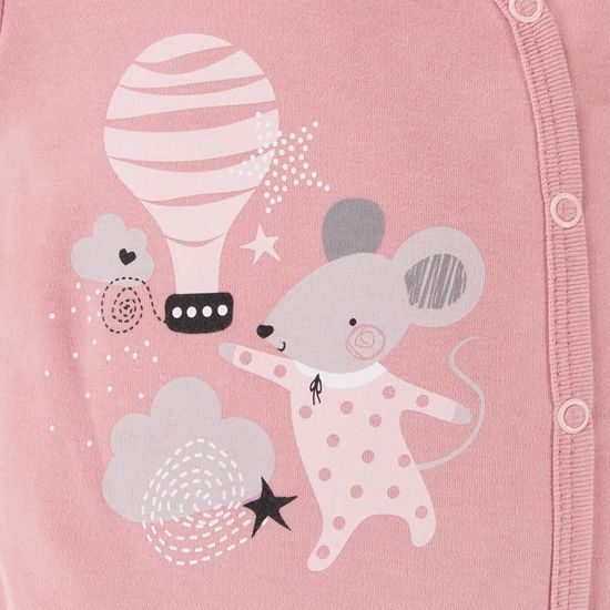 EEVI Kojenecké body s dlouhým rukávem Mellow růžová 62 (3-6m)