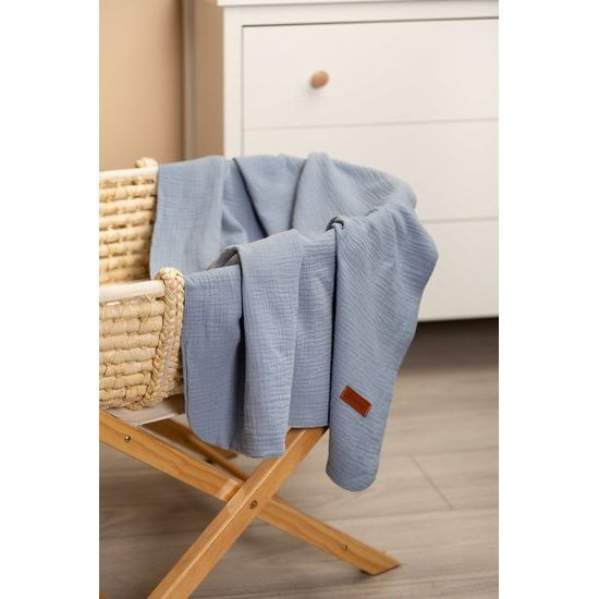 Dětská mušelinová deka Sensillo 75x100 cm - modrá