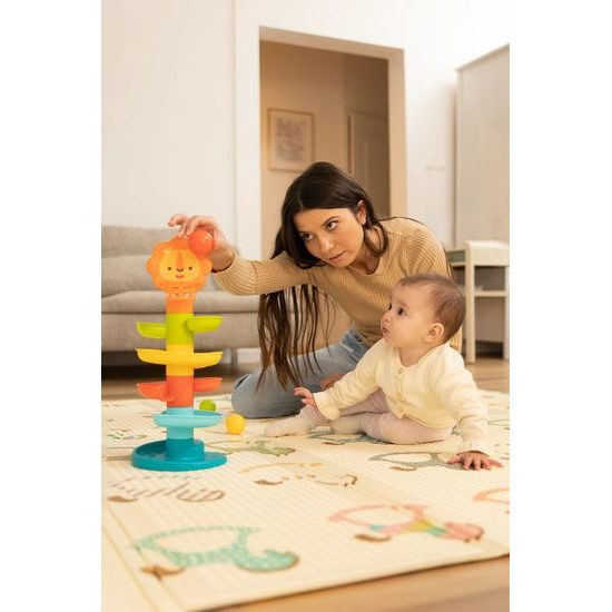 Edukační hračka - basketbalový tobogán se lvem