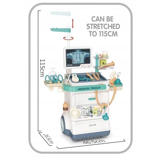 Dětský lékařský stůl s kolečky, světlem a zvuky Medical Trolly