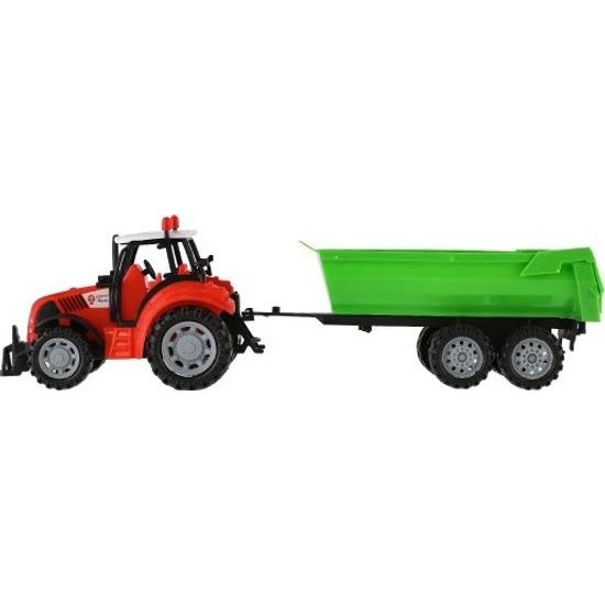 Traktor s vlekem a výklopkou - mix 2 barvy