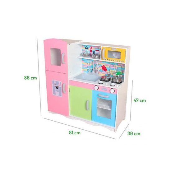Ecotoys dětská dřevěná kuchyňka Pastelová