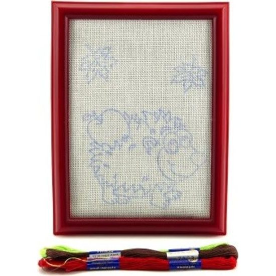 Vyšívání obdélníkový rámeček na pověšení, 3 příze - mix druhů