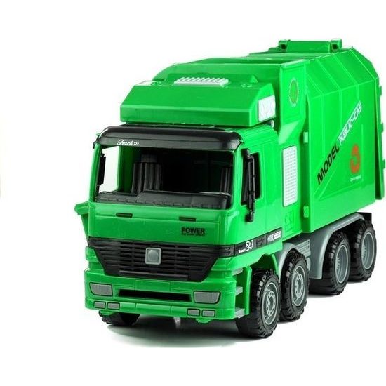 Velký popelářský vůz zelený