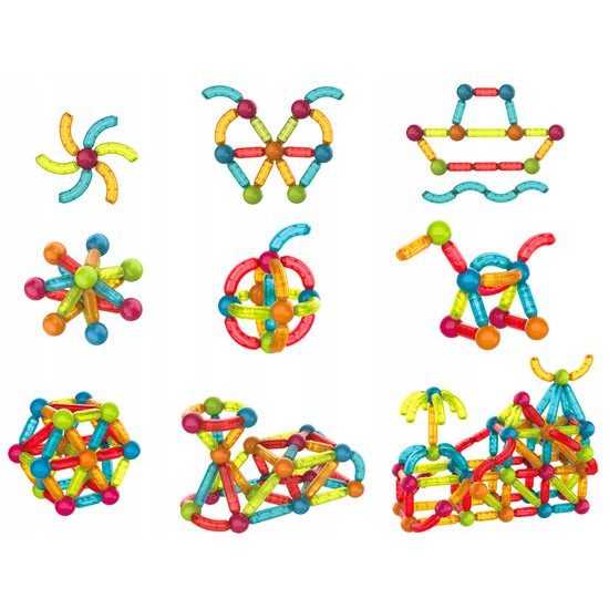 Magnetická svítící stavebnice Light Sticks 128 dílků