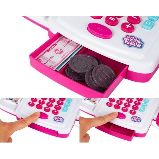 Dětská elektronická pokladna s vozíčkem a LED displejem