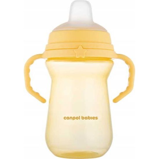 CANPOL babies Hrneček se silikonovým pítkem FirstCup 250ml žlutý