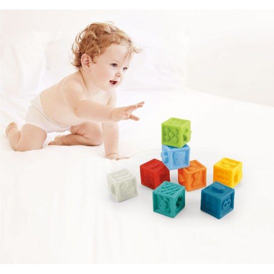 Haunger senzorické kostky pro nejmenší Textured Blocks 8 kusů