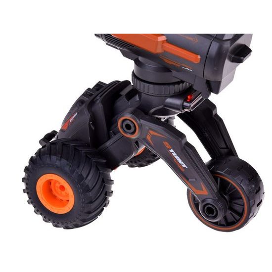 Kaskadérské autíčko na dálkové ovládání s bublifukem Stunt Car - černooranžové