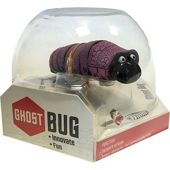 Fialová housenka vyhýbající se překážkám