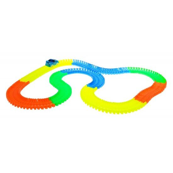 Majlo Toys svítící autodráha s autíčkem na baterie 220 dílků Magic Tracks