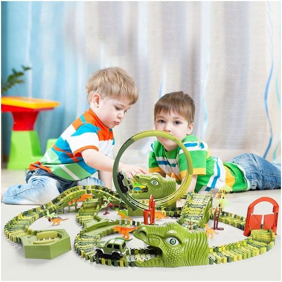 Autodráha s autíčkem na baterii a dinosaury 324 dílků Dino Track