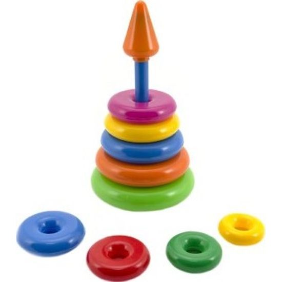 Skládanka - pyramida s kroužky - mix 2 druhy
