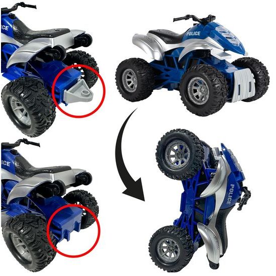 Dětská interaktivní čtyřkolka na setrvačník s lodí 4WD Offroader