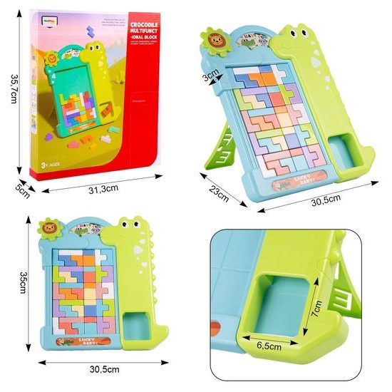 Dětská dovednostní hra Tetris s krokodýlem