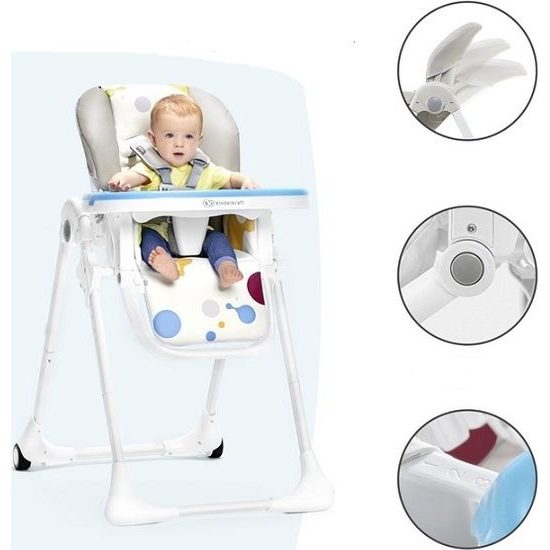 Jídelní židlička Kinderkraft Yummy šedá