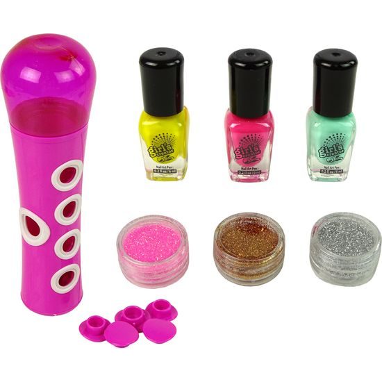 Sada na nalakování nehtů s dávkovačem třpytek
