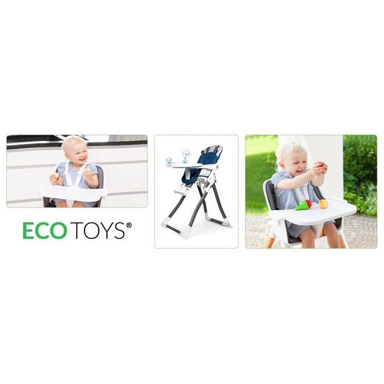 Ecotoys jídelní židlička 2v1 Sobík modrá