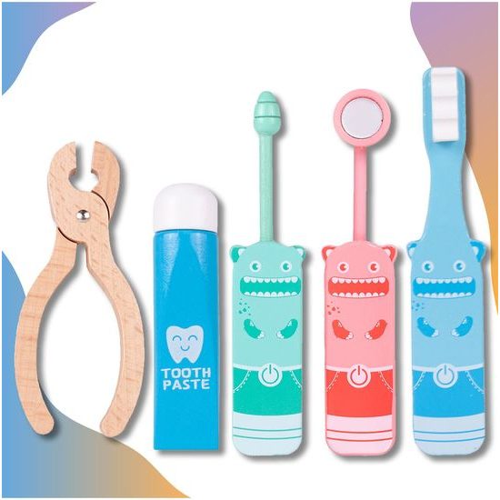 Dřevěná souprava Malý zubař 8 součástí