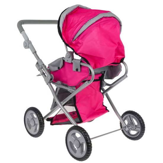 Alice kočárek pro panenky 9346 kombinovaný světle-růžový