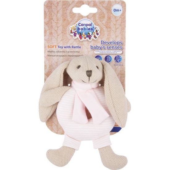 Canpol Babies Canpol babies Plyšová hračka s chrastítkem - Králiček - růžový