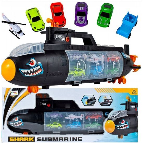 Ponorka s autíčky a helikoptérou Shark Submarine