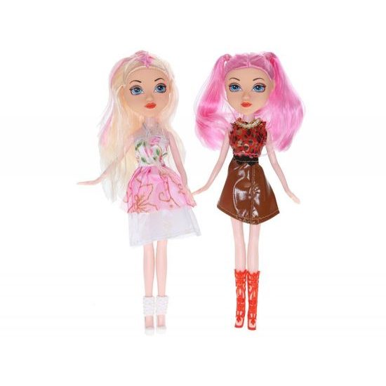 Ecotoys dřevěný dvoupatrový domeček pro panenky Malinová Nová + 2 panenky