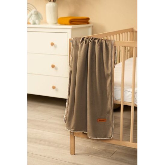 Dětská dečka velvet béžová 75x100 cm