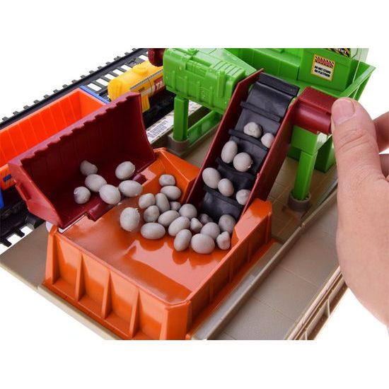 Dětská vláčkodráha na baterie s kamenolomem Construction Train 320 cm