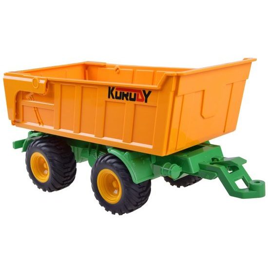 Traktor na dálkové ovládání se žlutou vlečkou Farm Machine 1:24