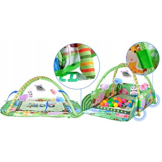 Hrací deka 3v1 se 30 míčky Game Carpet zelená